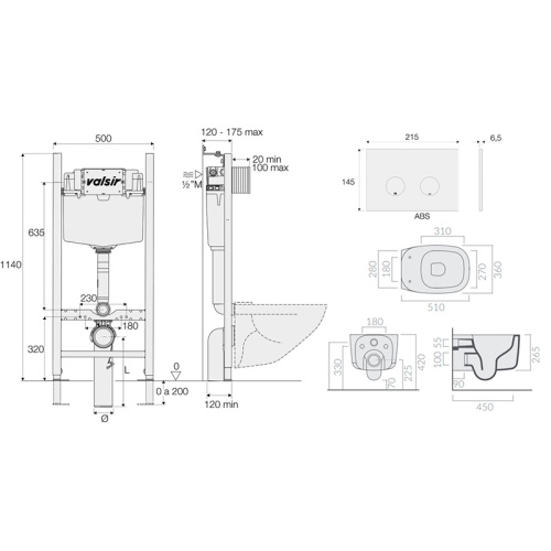 Комплект инсталляции с клавишей VALSIR KIT VSCR 7813 Slim P4 фото 2